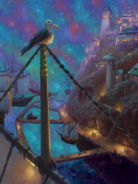 Sky Ship Fantasy Art, Spelljammer Aesthetic, Astral Plane Dnd, Space Pirate Aesthetic, Spelljammer Art, Astral Sea, Airship Art, Astral Plane, Space Fantasy