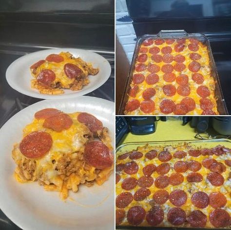 Mac And Cheese Pizza Casserole, Pepperoni Mac And Cheese, Pepperoni Dishes, Pepperoni Bake, Mac And Cheese Pizza, Mama Cooking, Recipes On A Budget, Cheesy Mac And Cheese, Boxed Mac And Cheese