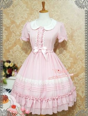 Dresses Kawaii, Pan Collar Dress, Chiffon Summer Dress, Peter Pan Collar Dress, Kawaii Dress, Kawaii Fashion Outfits, Vestidos Vintage, Sweet Lolita, Girls Party Dress