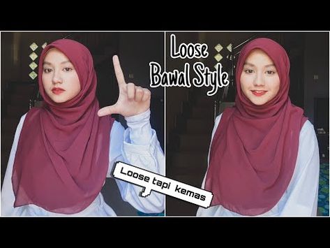 Loose Bawal Style ( Chest Covered ) - YouTube Chest Cover Hijab Style, Chest Covered Hijab Style, Hijab Style Covering Chest, Chest Cover Hijab Tutorial, Hijab Covering Chest, Chest Covering Hijab Tutorial, Tutorial Bawal Style, Chest Covering Hijab, Hijab Do Wedding