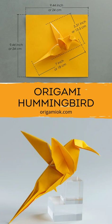 The hummingbird is a symbol of agility. Let’s make a paper hummingbird. This is one of our collection of origami birds. Paper Hummingbird, Origami Hummingbird, Origami Birds, Origami Bird, How To Fold, Make Paper, A Symbol, Paper Folding, Hummingbirds