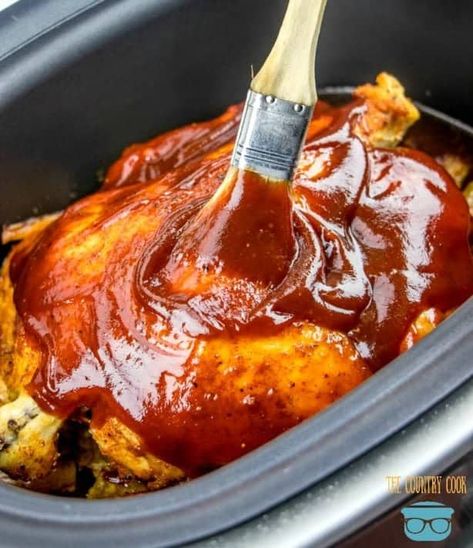 Slow Cooker Chicken Whole, Bbq Whole Chicken, Thick Soups, Sweet Baby Rays Bbq Sauce, Chicken Chinese, Slow Cooker Meal, Shredded Bbq Chicken, Bbq Pork Chops, Slow Cooker Bbq Chicken