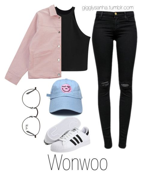 "How they would dress as girls // Wonwoo" by suga-infires ❤ liked on Polyvore featuring J Brand, Chicnova Fashion, Ray-Ban and adidas Wonwoo Outfit, Bts Inspired Outfits, Outfit Inspired, Teenager Outfits, Kpop Fashion Outfits, Mode Vintage, Swag Outfits, Kpop Outfits, Korean Outfits