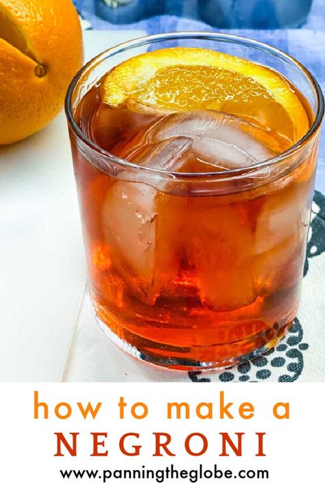 Here's how to make a Negroni Cocktail, a delicious drink made up of equal parts gin, Campari and sweet vermouth. Complex, exotic, refreshing and always a hit! #NegroniRecipe #CocktailRecipe #NegroniCocktail Negroni Recipe, Negroni Cocktail, Sweet Vermouth, Best Gin, Orange Twist, Beer Cocktails, Festive Drinks, Vermouth, Delicious Cocktails