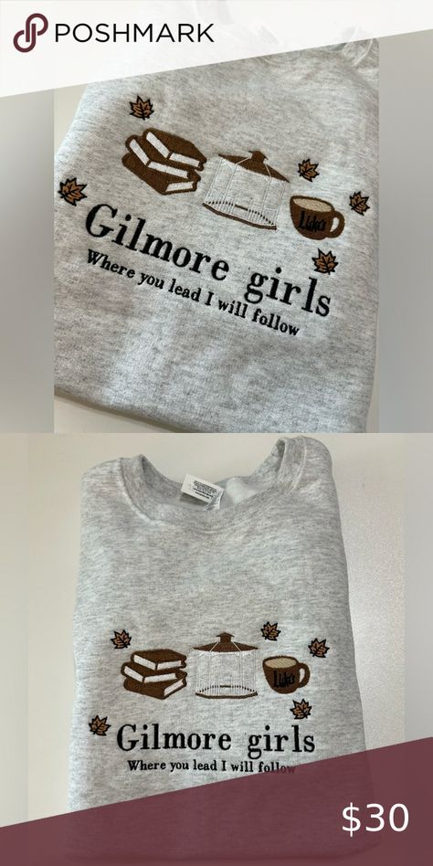 Gilmore girls embroidered crewneck sweatshirt Gilmore Girls Sweater, Gilmore Girls Stuff, Gilmore Girls Sweatshirt, Gilmore Girls Party, Winter Mood Board, Dream Christmas, Slay Outfits, Girls Jumpers, Aesthetic Hoodie