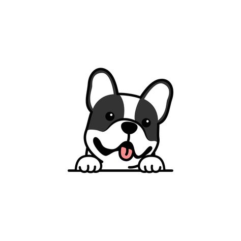 French Bulldog Illustration, Cute French Bulldog Puppy, Dog Doodles, French Bulldog Cartoon, France Illustration, French Bulldog Drawing, French Icons, French Bulldog Art, Dog Animation