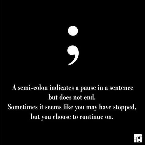 Semi-Colon - Pause, Not An End - #semicolon #pause #continue #persevere Simbols Tattoo, Small Tattoos With Meaning, Little Tattoos, Symbolic Tattoos, Meaningful Tattoos, Finger Tattoos, Tattoos With Meaning, Tiny Tattoos, A Quote