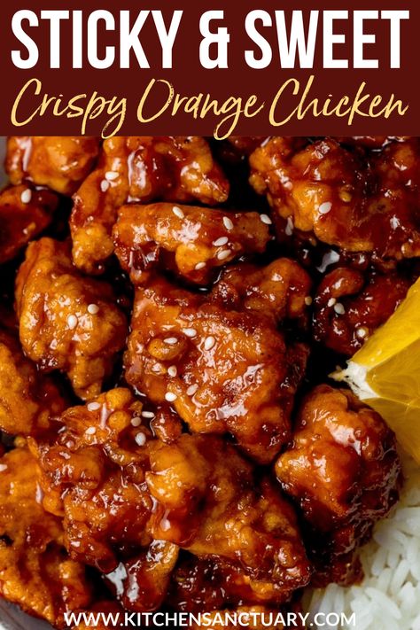 Baked Orange Chicken, Orange Chicken Sauce, Healthy Orange Chicken, Crockpot Healthy, Orange Chicken Recipe, Chicken Pieces, Easy Chinese Recipes, Orange Chicken, Recipes Crockpot