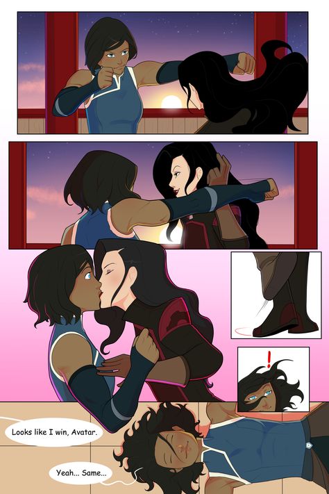 "Looks like I win, Avatar" - Dylan Macri Korra Asami Fanart, Korra And Asami Fanart Comics, Korassami Fanart, Kora And Asami Fanart, Kora X Asami, Korra X Asami Fanart, Korra Avatar Fanart, Avatar Korra Fanart, Asami X Korra