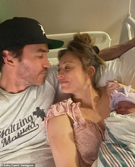 Mom and dad! Kaley Cuoco and her partner Tom Pelphery are 'pretty obsessed' with their newborn daughter Matilda Carmine Richie Tom Pelphrey, I Believe In Love, The Emmys, Skin To Skin, Pose For The Camera, Baby Album, Kaley Cuoco, Instagram Baby, Cute Stars