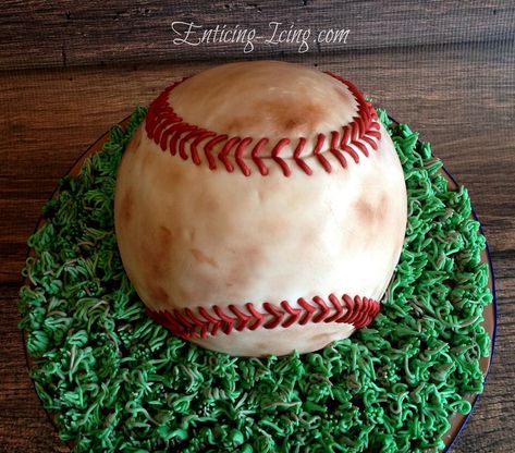 How To Make A Baseball Cake, Baseball Cake Ideas, Baseball Theme Cakes, Cake With Swiss Meringue Buttercream, Baseball Birthday Cakes, Baseball Cupcakes, Baseball Theme Birthday, Boys Cake, Baseball Cake