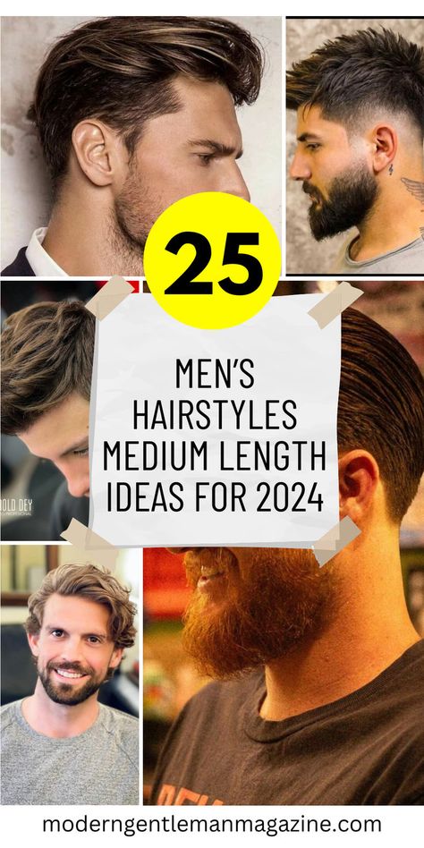 25 Men’s Hairstyles Medium Length Ideas For 2024 Mohawk Cut, Mens Medium Length Hairstyles, Mens Haircuts Medium, Hairstyles Medium Length, Mens Hairstyles Medium, Medium Length Hair Men, Perfect Hairstyle, Fade Styles, Men's Hairstyles