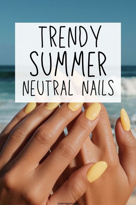 Get the latest nail trends for neutral nails in 2024. Summer 2024 Nail Colors Trends, Current Nail Trends 2024 Summer, Bright Neutral Nails, August Nail Inspiration, Nail Color For The Beach, Mail Trends Summer 2024, Late Summer Nail Colors 2024, Dip Nail Trends 2024, Late Summer Manicure