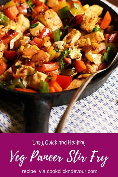 Paneer Stir Fry Vegetables, Montenegro Recipes, Paneer Stir Fry, Paneer Fry Recipe, Paneer Fry, Bengali Foods, Burmese Tofu, Skillet Suppers, Tofu Paneer