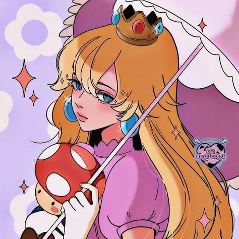 Princess Peach Pfp Fanart, Peach Mario Fan Art, How To Draw Princess Peach, Daisy And Peach Pfp, Mario Kart Fanart, Princess Peach Fan Art, Peach X Mario, Rosalina And Peach, Princess Peach Icons