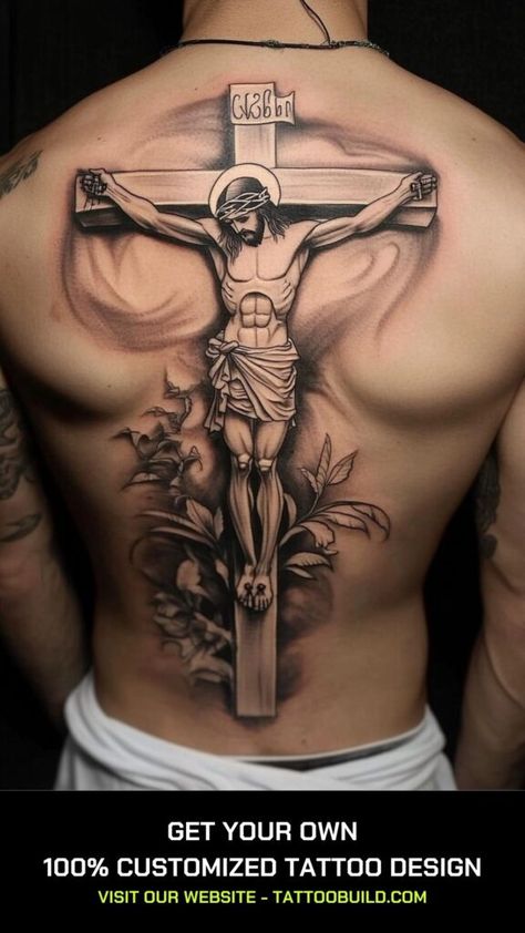 Christian Neck Tattoos For Men, Jesus Is King Tattoo, Jesus Tattoo Ideas, Christian Tattoos Men, Jesus On Cross Tattoo, Religous Tattoo, Christian Tattoos Small, Cross Tattoo Meaning, Christian Tattoo Ideas