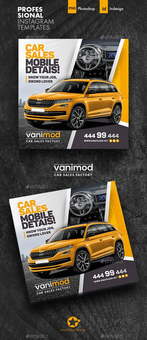 Car Sales Social Media Templates by grafilker | GraphicRiver Car Creative Poster, Car Social Media Post Design, Car Social Media Design, Hiring Poster Creative, Car Poster Design Graphics, Car Flyer Design, Car Social Media Post, Car Post, Social Media Posters