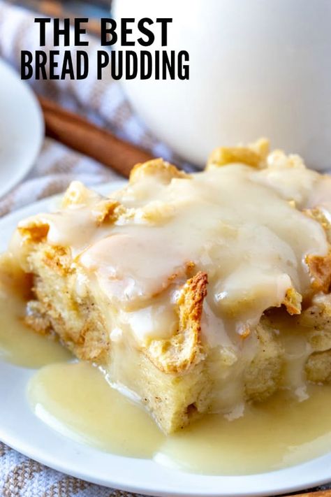 Cinnamon Pecan Bread Pudding, Homemade Pudding Desserts, Easy Breakfast Dessert Ideas, Bread Pudding Icing, Bread Pudding With Donuts Recipe, Custardy Bread Pudding, Bread Pudding Pancakes, Cuban Bread Pudding, Bread Pudding Bites