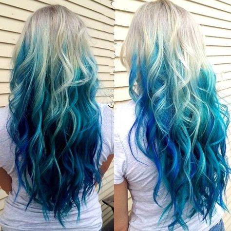 ash blonde to blue long ombre hair Long Ombre Hair, Dyed Hair Pastel, Blue Ombre Hair, Rainbow Hair Color, Hair Color Blue, Ombre Hair Color, Hair Images, Pastel Hair, Beautiful Long Hair