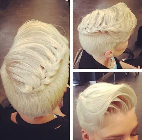 braided pixie hairstyle Blond Pixie, Wolf Trap, Thick Coarse Hair, Ballroom Hair, Thick Hair Cuts, Thick Wavy Hair, Pixie Haircut For Thick Hair, Blonde Braids, Thick Curly Hair