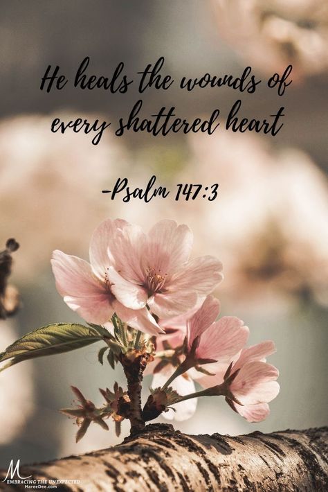 He heals the brokenhearted and bandages their wounds. Psalm 147:3 NLT 💖🕊 Christians Quotes, Woord Van God, Psalm 147, Peace Scripture, Shattered Heart, Inspirerende Ord, Angel Drawing, Beautiful Bible Verses, Thy Word