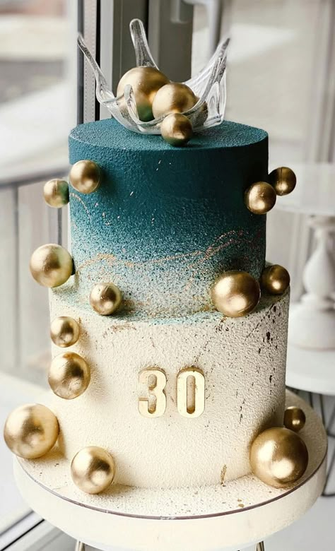 54 Jaw-Droppingly Beautiful Birthday Cake : Ombe Teal 30th birthday Cake 30th Birthday Cake Ideas For Men Husband, 18th Birthday Cake Teal, Teal Cake Ideas, Men’s Cake Ideas, 30th Birthday Cake Ideas For Men, Teal Birthday Decorations, 30th Birthday Cake For Her, Men’s Birthday Cake Ideas, Man Cake Ideas