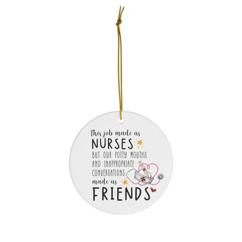 Description:

Show your hardworking nurse coworker how much you appreciate them with this funny Christmas ornament! This adorable ornament features a design of a nurse drinking coffee and saying "I'm a nurse, I can handle it" with the words "Thank you for everything you do" written underneath. It's the perfect way to show your nurse coworker how much you value their hard work and dedication. Xmas Sayings, Nurse Sayings, Coworker Humor, Funny Christmas Ornaments, Funny Ornaments, Potty Mouth, Funny Nurse, Nurse Christmas, Gift For Nurse