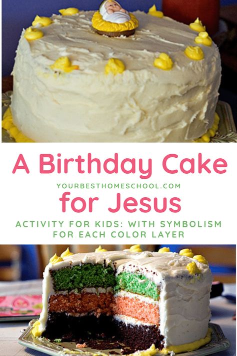 A Birthday Cake For Jesus Activity For Kids - Your BEST Homeschool Happy Birthday Jesus Cake, Jesus Birthday Cake, Jesus Cake, Happy Birthday Jesus Party, Jesus Birthday Party, Christmas Homeschool, Throwing A Party, Cake Lettering, Holiday Traditions Family