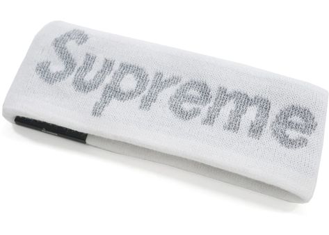 Check out the Supreme New Era Reflective Logo Headband (FW 16) White available on StockX Supreme Streetwear, 17 Black, Drawing Clothes, The Supreme, Sports Brands, Got7, New Era, Sunglasses Case, Buy And Sell