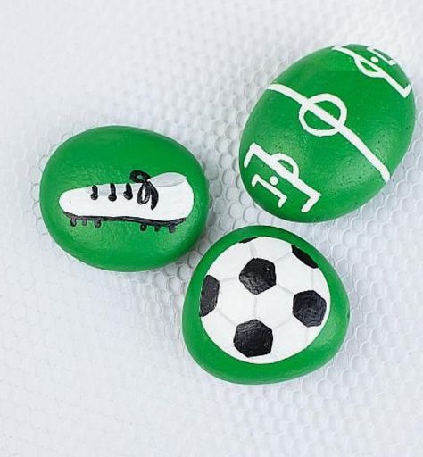 Stone Paintings, Acrylic Paint Colors, Soccer Art, Diy Rock Art, Paintings Ideas, Painted Rocks Craft, Happy Stones, Painted Rock Ideas, Rock Painting Ideas Easy