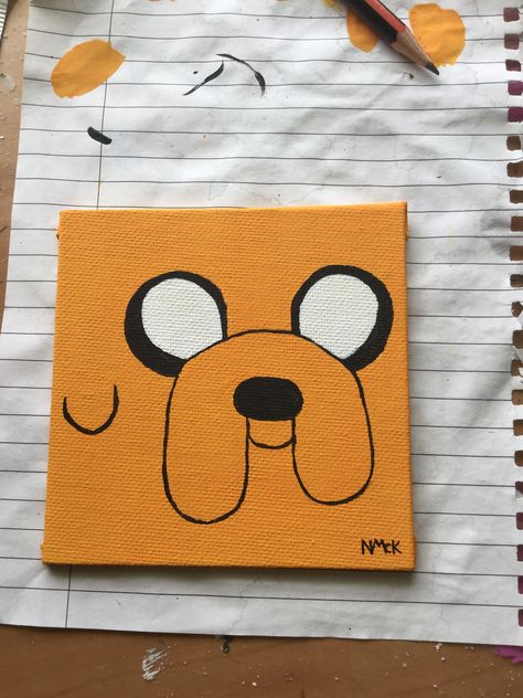 #jake #adventuretime #jakepainting #painting #acrylic #acrylicpainting #adventuretimepainting #fin&jakepainting Jake From Adventure Time, Jake Adventure Time, Cool Pencil Drawings, Cute Canvas Paintings, Time Painting, Canvas Painting Designs, Cute Canvas, Creative Painting, Sketch Painting