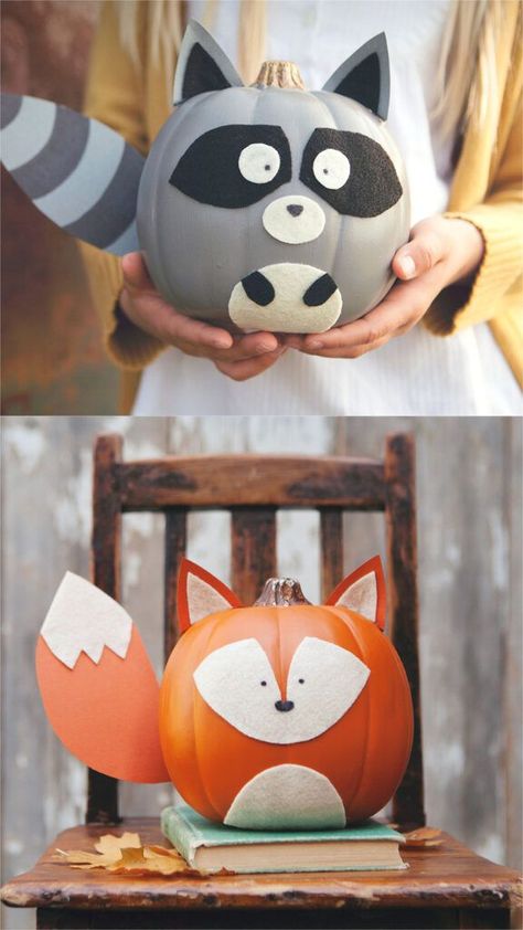 50+ Best no carve Pumpkin decorating ideas. Make easy Halloween crafts for kids & adults, & creative fall & Thanksgiving decor with pumpkins!