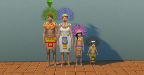 Aztec clothing. All ages and genders. | NecrodogMTSandS4S on Patreon Aztec Clothing, Modern Aztec, Stuff I Want, Sims Stories, Die Sims 4, Sims 4 Children, Sims 4 Build, Sims 4 Cas, Sims 4 Clothing