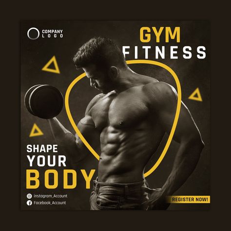 Gym Opening Poster, Gym Poster Design, Fitness Social Media Post, Gym Social Media Post, Gym Advertising, Gym Social Media, Fitness Social Media, Gym Flyer, Bodybuilding Logo