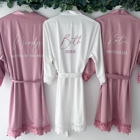 Bridal Nightwear, Satin Robes, Hen Do, Custom Bridal, Bridesmaid Proposal, Party Looks, Party Wedding, Dusty Pink, Hen