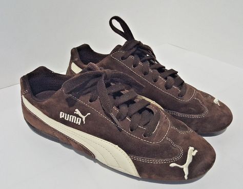 PUMA Fast Cat Women's Shoes Sneakers Brown Suede Leather Size 7  #PUMA #Tennis Brown Puma Shoes, Puma Vintage Shoes, Ladies Running Shoes, Puma Women Shoes, Puma Tennis, Puma Tennis Shoes, Sneakers Brown, Dr Shoes, Shoes Puma