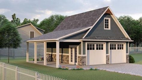 Browse Our 2 Car Garage Plans | Family Home Plans Cottage Garage, Cabin Garage, Detached Garage Designs, Family Home Plans, Carport Ideas, 2 Car Garage Plans, Garage Plans Detached, Garage Designs, Craftsman Garage