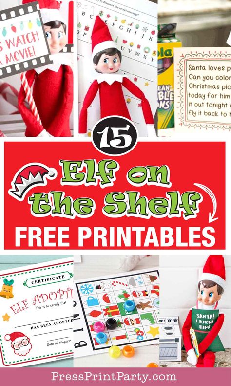 Elf Printables Free, Elf On Shelf Printables, Elf Letters Printable, Elf On The Shelf Printables, Elf Delivery, Christmas Party Inspiration, Elf Printables, Easy Elf On The Shelf, Printable Props