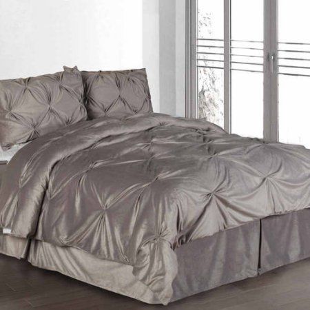 Satin Comforter, Pintuck Comforter, Traditional Bedrooms, Grey Comforter Sets, Twin Comforter Sets, Twin Comforter, King Comforter Sets, One Bed, Luxury Bedding Sets