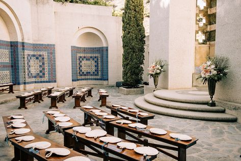 Catalina Country Club – Catalina Island Wedding – Lauren & Zachary | Agape Planning | Orange County Wedding Planners Enaura Bridal, Mustard Wedding, Rustic Wooden Bench, Santa Catalina Island, Cinema Wedding, Orange County Wedding, Catalina Island, Future Wedding Plans, Ceremony Decor