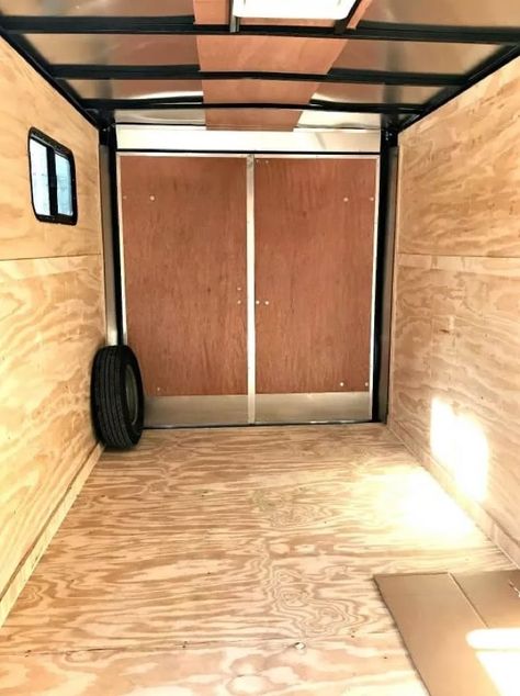 They Turned This Cargo Trailer Into A Cozy, Stealthy, And Beautiful Camper Camper Flipping, Enclosed Trailer Camper, Cargo Trailer Camper Conversion, Moon Spiritual, Landscape Trailers, Vintage Camper Interior, Cargo Trailer Conversion, Trailer Conversion, Cargo Trailer Camper