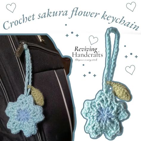 Introducing our beautiful crochet sakura flower keychain in shades of blue and dark blue! 🌸✨ This unique keychain is handcrafted with love, featuring five detailed petals that bring a modern twist to the traditional sakura design. Perfect for adding a touch of elegance to your keys, bags, or accessories. 💙💙 ------------------------------------------------------------- #CrochetKeychain #SakuraFlower #HandmadeWithLove #CrochetAccessories #BlueSakura #KeychainStyle #ElegantCrafts #CrochetLover... Crochet Sakura Flower, Sakura Design, Unique Keychain, Flower Keychain, Unique Keychains, Sakura Flower, Crochet Lovers, Crochet Keychain, Crochet Accessories