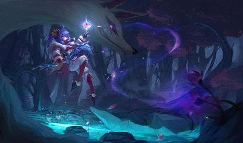 ArtStation - Spirit Blossom Kindred Spirit Blossom Kindred, Spirit Blossom, Dior Girl, Riot Games, Kindred Spirits, Dota 2, Wallpaper Pc, Original Artists, League Of Legends