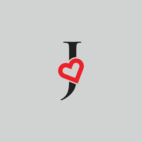 Logo Heart Letter J. Beautiful vector love logo design. J love outline creative letter design J Background, J Letter Images, Love Logo Design, J Alphabet, T Wallpaper, J Love, Logo Heart, Letter Icon, Queen Tattoo