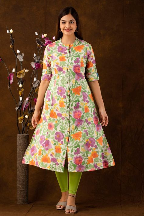 #HandBlockPrintedDress
#CottonDress
#AlineSilhouette
#EthicalFashion
#SlowFashion
#ArtisanalCraftsmanship
#SustainableStyle
#EcoFriendlyFashion
#TraditionalCrafts
#BlockPrintedTextiles Rayon Printed Kurti Design, Office Kurti, Chudi Neck Designs, Printed Kurti Designs, Pink Blouse Designs, Simple Kurta, Cultural Traditions, A Line Kurti, Navratri Dress