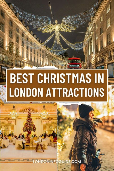 London at Christmas is truly magical, and there’s no shortage of attractions to explore. Whether you’re looking to enjoy the festive Christmas lights, visit Winter Wonderland, or take in a holiday performance at the Royal Albert Hall, there are endless London things to do at Christmas time. Check out our guide to the best Christmas attractions in London. #ChristmasInLondon #LondonAttractions #LondonInWinter #ThingsToDoLondon Things To Do At Christmas, London In Winter, London At Christmas, Elf The Musical, London Christmas Lights, Things To Do In Winter, Christmas In London, The Royal Albert Hall, Best Christmas Markets