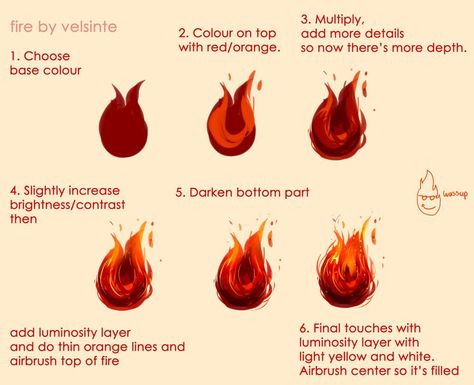 Fire Shading Tutorial, Fire Painting Tutorial, Fire Drawing Tutorial, How To Paint Fire Digital, How To Animate Fire, How To Paint Fire Watercolor, Fire Tutorial, Cat Eye Tutorial, Cloud Tutorial