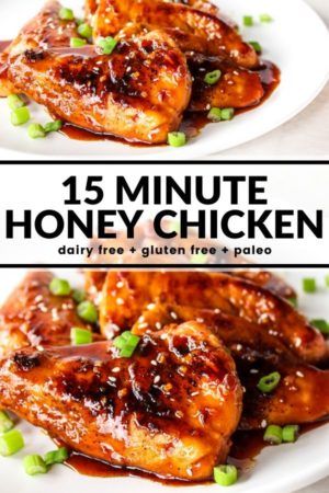 15 Minute Honey Chicken - The Whole Cook Whole 30 Honey Garlic Chicken, Paleo Chicken Tenderloin Recipes, Honey Chicken Recipe Healthy, Gluten Free Honey Chicken, Gluten Free Honey Garlic Chicken, Chicken Recipes Gf Df, Whole 30 Chicken Breast Recipes, Healthy Honey Chicken, Paleo Honey Garlic Chicken