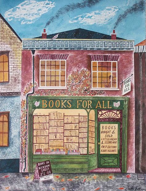 Emily Sutton, City Illustration, Store Front, Book Store, Childrens Illustrations, Children's Book Illustration, I Love Books, Blog Tips, A Drawing