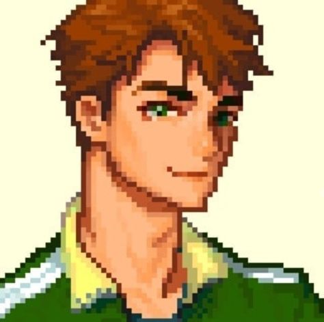 Stardew Valley pixel art > Alex Portrait | starthunder_in Stardew Valley Pixel Art, Alex Stardew Valley, Stardew Valley Fanart, Pixel Characters, Pix Art, Pixel Art Games, Stardew Valley, First Dates, Drawing Artwork